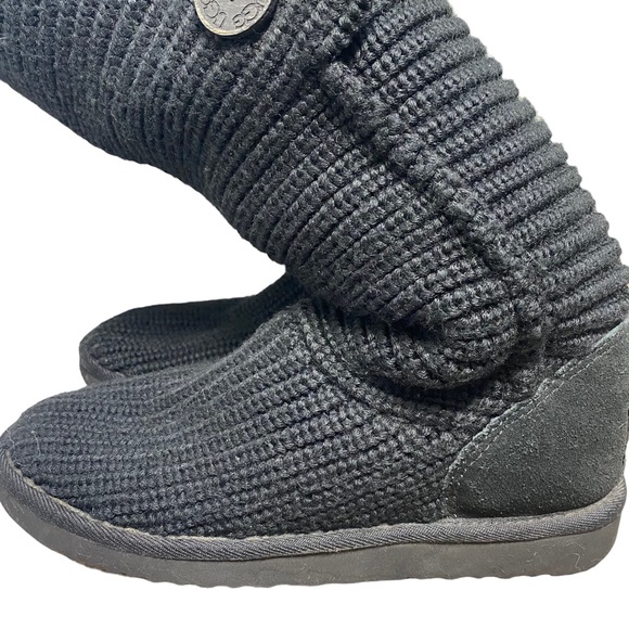 UGG Classic Cardy Boots Black ribbed - Picture 9 of 13